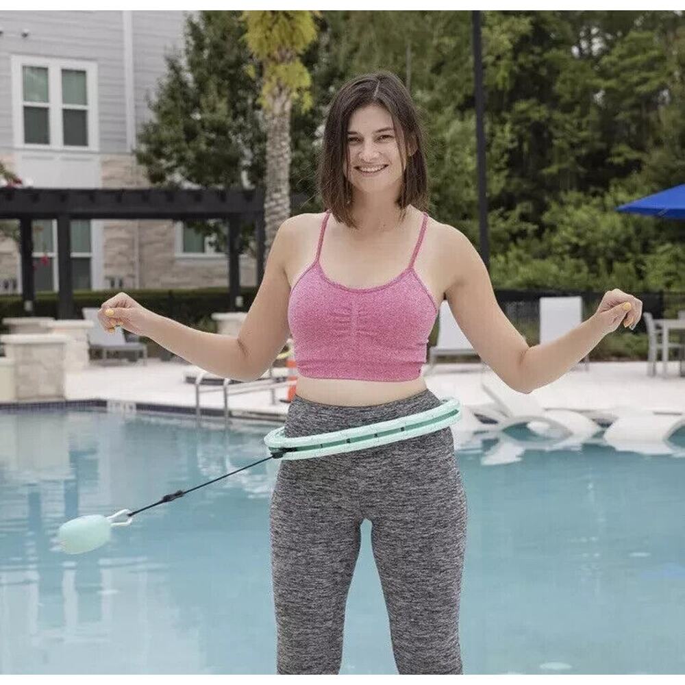 Weighted Hula Hoop for Adults Weight Loss Smart Exercise 26 Knots Mint Green